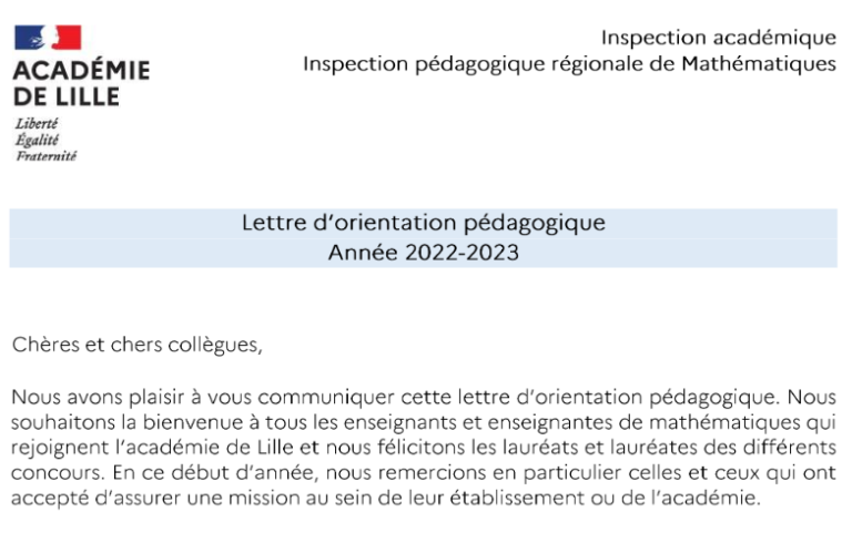 Inspection Math matiques
