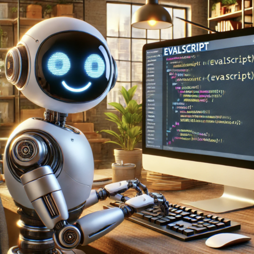 Image générée d'un robot tapant un evalscript